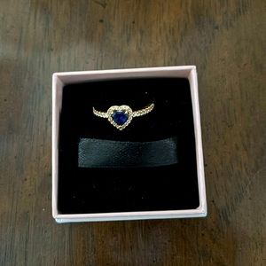 Pandora Blue Heart Ring. Size 7